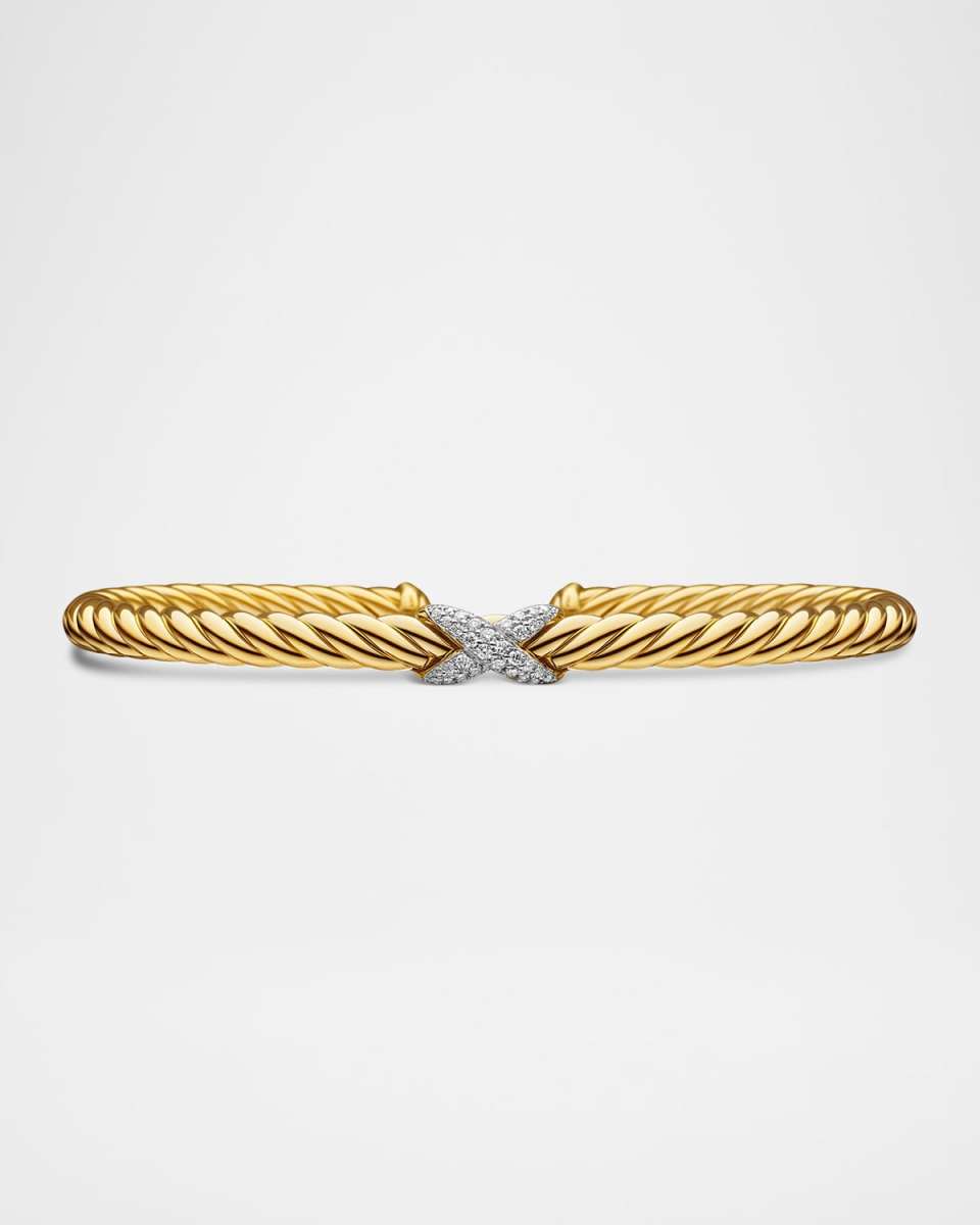 18k Gold Diamond-X Cablespira Bracelet